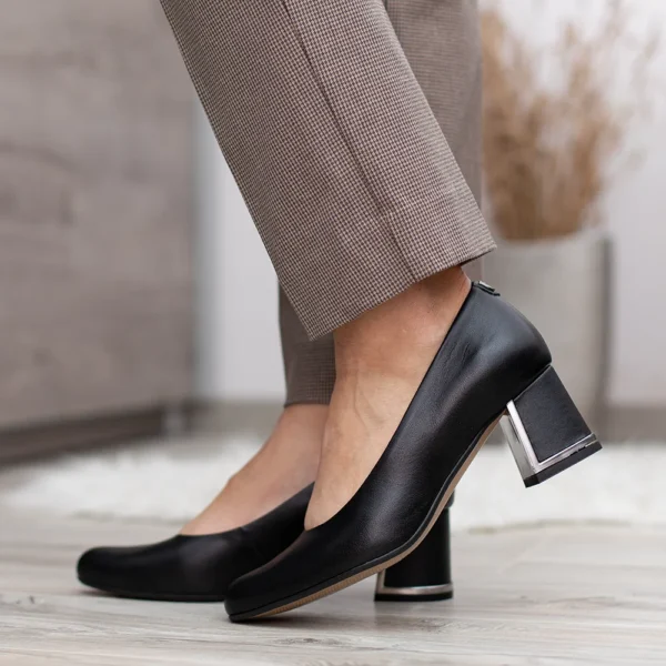 Pulso elegáns női magassarkú fekete - Pulso AF-1510 Czarny Cichan