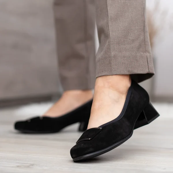 Pulso fekete velúr bőr elegáns női cipő - Pulso AF-1597 BLACK WELUR