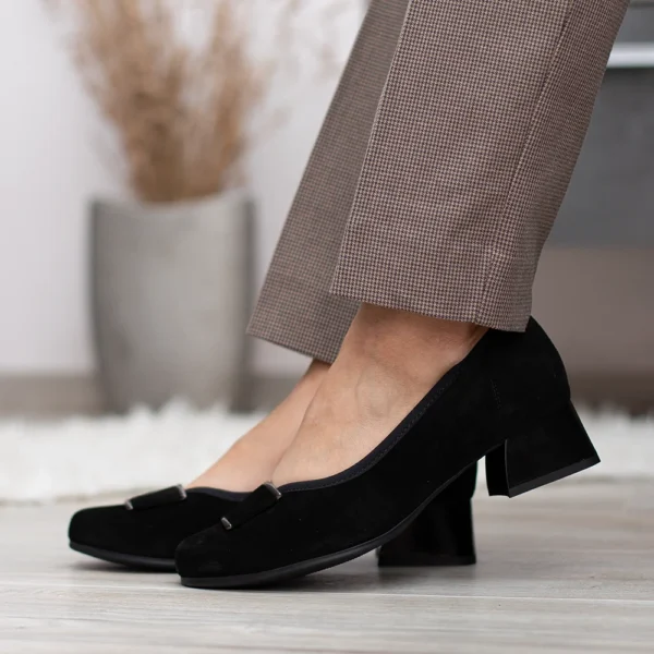 Pulso fekete velúr bőr elegáns női cipő - Pulso AF-1597 BLACK WELUR