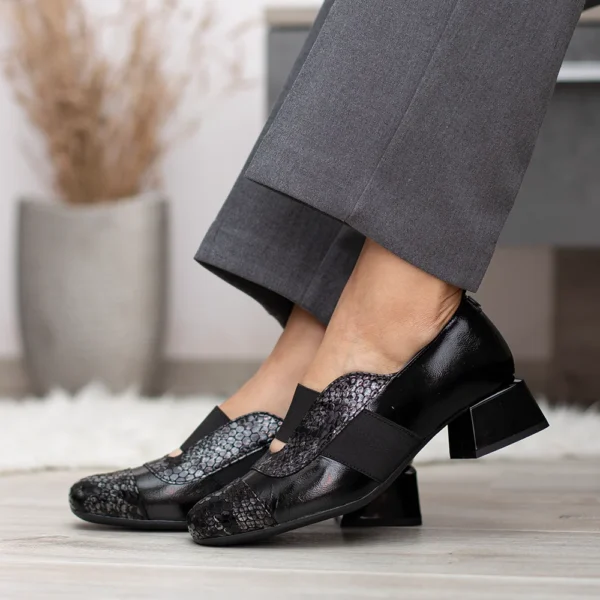 Pulso női félcipő gumis pánttal - Pulso AF-1598 BLACK