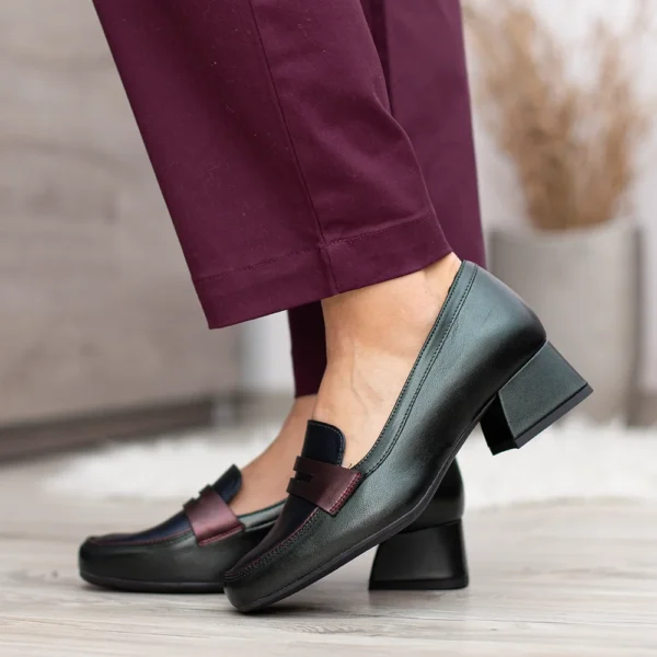 Pulso zöld-kék-bordó elegáns női félcipő - Image 6
