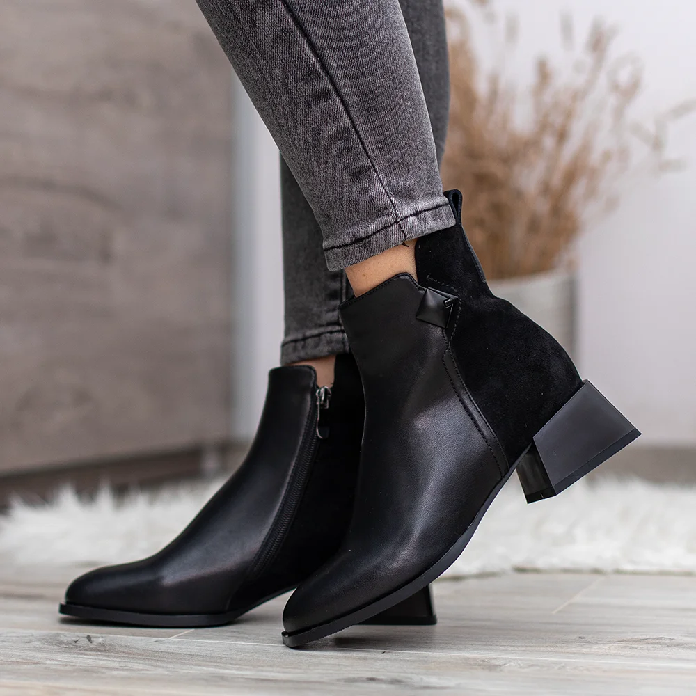 Filippo elegáns bőr bokacsizma kis sarokkal - Filippo DBT7360/25 BK