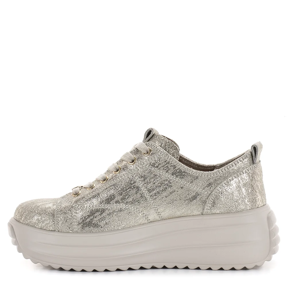 Filippo sportos női bőr cipő arany színben