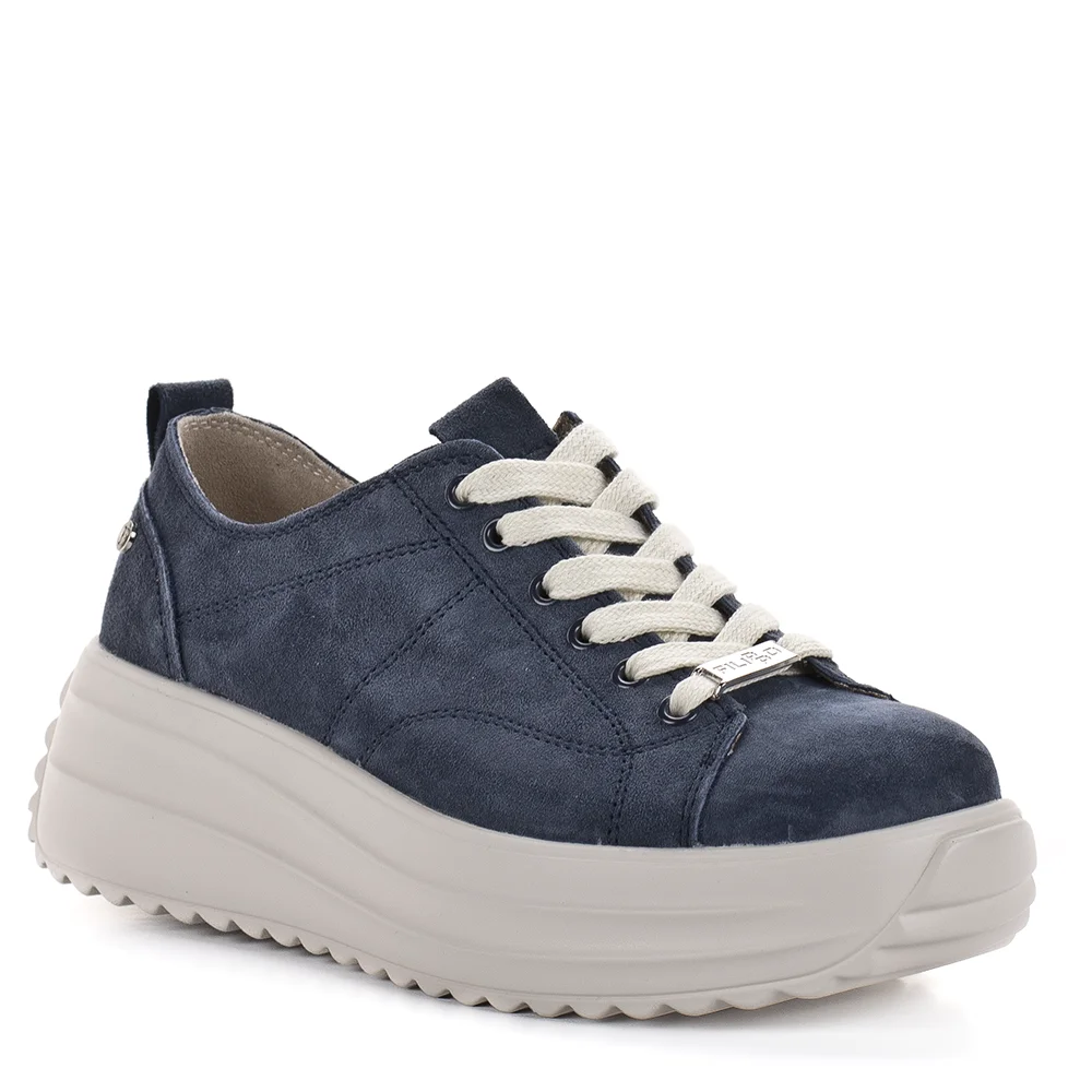 Filippo sportos női velúr bőr cipő kék színben