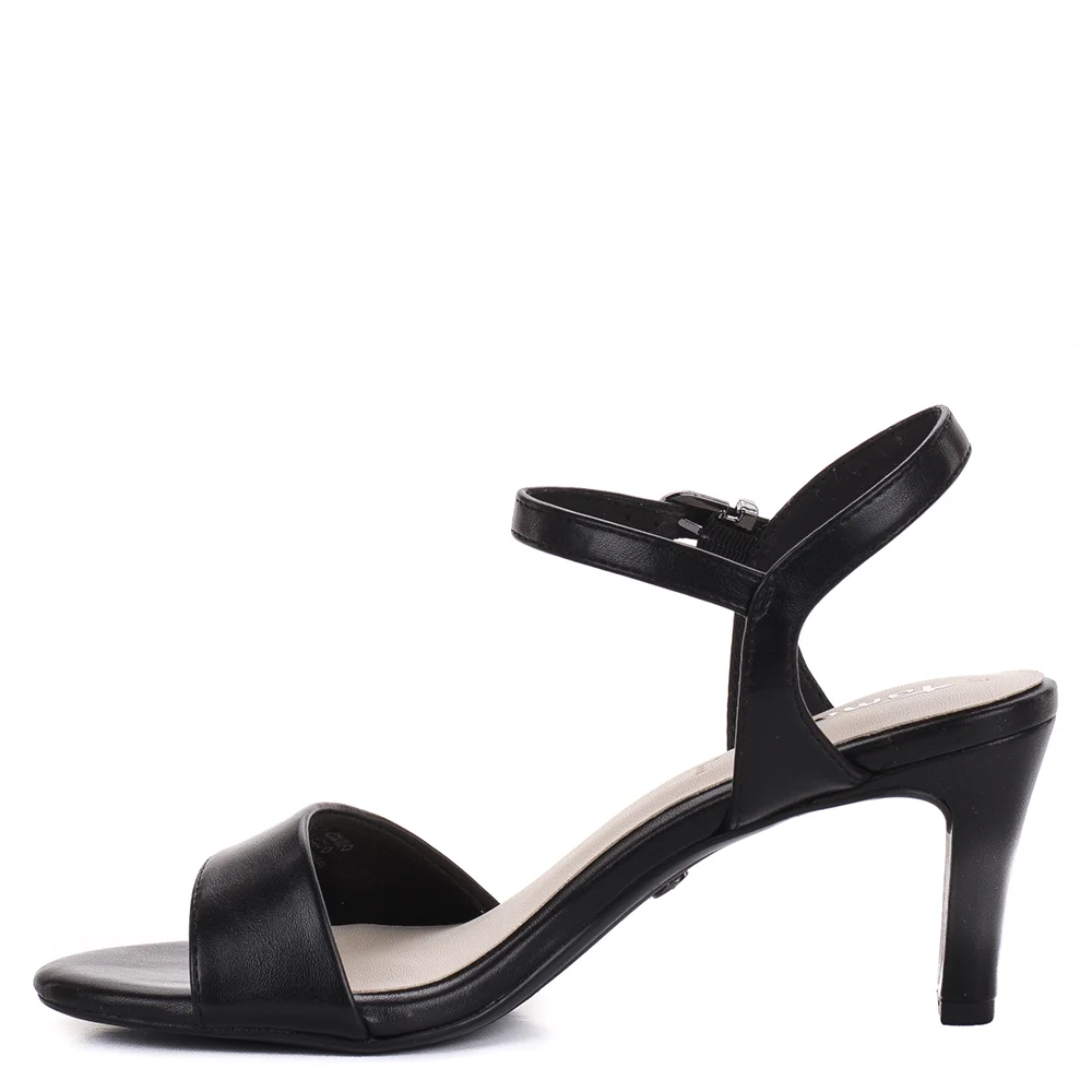 Fekete Tamaris pántos magas sarkú szandál - Tamaris 1-28008-42 020