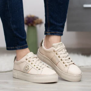 Tamaris sportos női bőr cipő bézs színben - Tamaris 1-23724-42 418