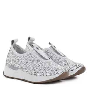 Filippo fehér-ezüst női bőr cipő - Filippo DP7715/26 WH