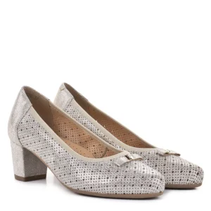 Pulso elegáns női magassarkú cipő - Pulso AF-1665V CAMVAS BEZ