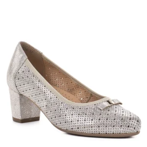 Pulso elegáns női magassarkú cipő - Pulso AF-1665V CAMVAS BEZ