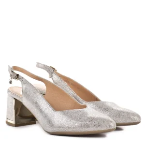 Pulso tömb sarkú elegáns női szandálcipő - Pulso L-574V CAMVAS BEZ