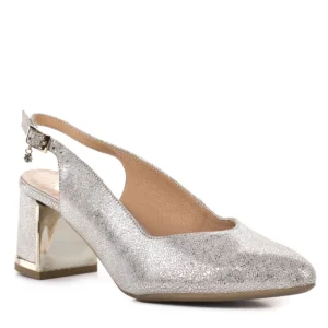 Pulso tömb sarkú elegáns női szandálcipő - Pulso L-574V CAMVAS BEZ