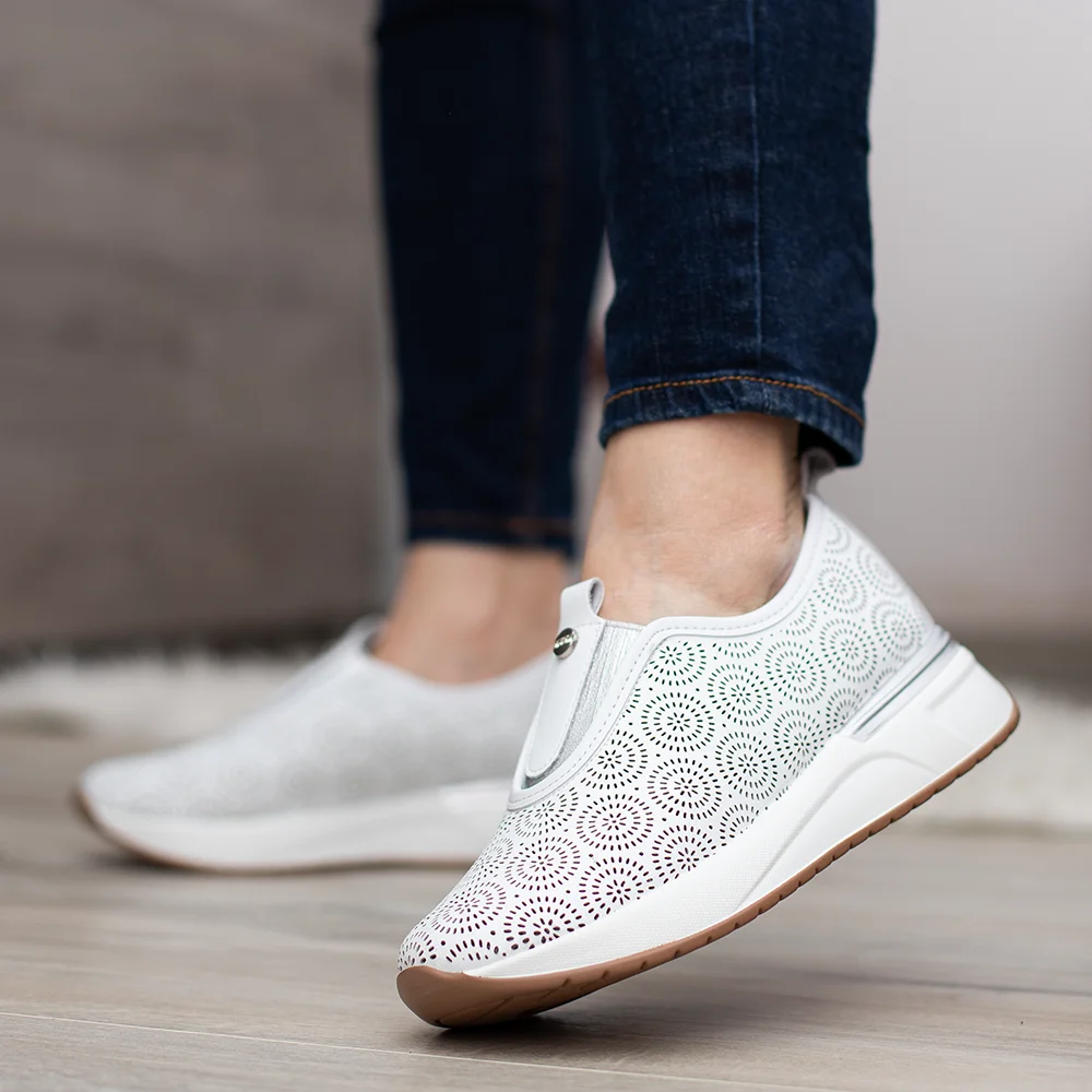 Filippo fehér-ezüst női bőr cipő - Filippo DP7715/26 WH