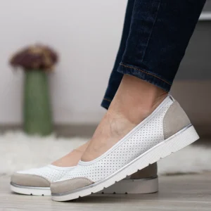 Filippo lapos női bőr cipő - Filippo DP4524/26 WH GR