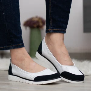 Filippo lapos női bőr cipő kék-fehér színben - Filippo DP4524/26 WH NV