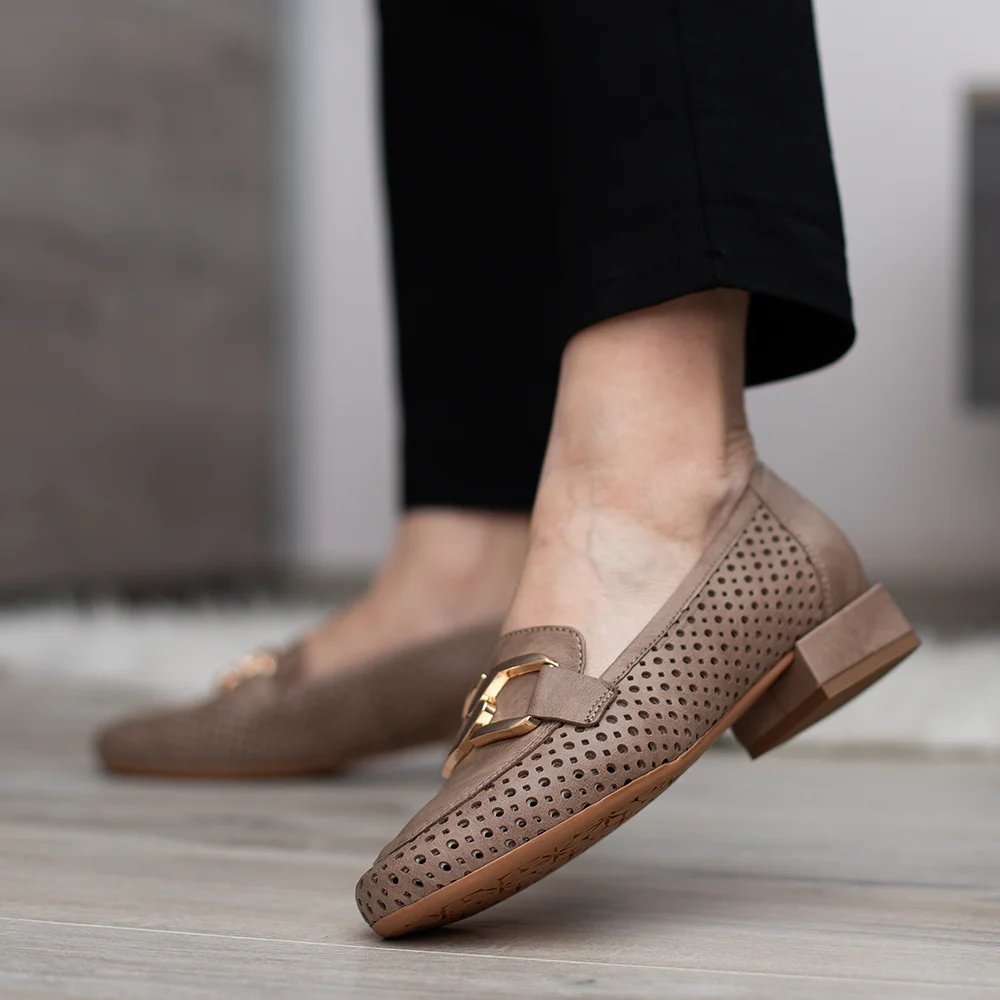 Pulso drapp női bőr félcipő - Pulso AF-1426V Bulut Napa 19395