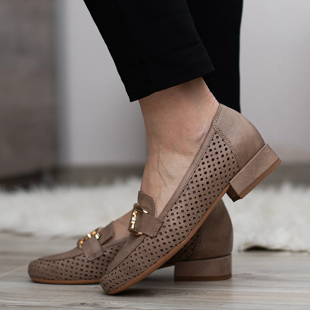 Pulso drapp női bőr félcipő - Pulso AF-1426V Bulut Napa 19395