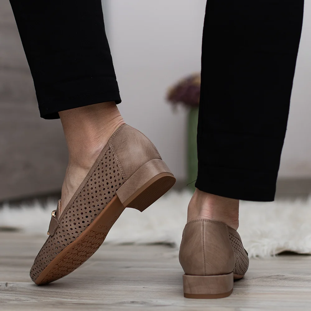 Pulso drapp női bőr félcipő - Pulso AF-1426V Bulut Napa 19395