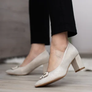 Pulso elegáns női bőr magassarkú cipő - Pulso AF-1478V BEZ 24-058