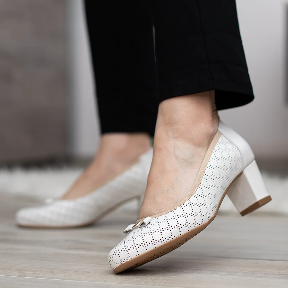 Pulso elegáns női magassarkú cipő fehér színben - Pulso AF-1665V WHITE