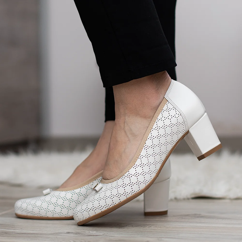 Pulso elegáns női magassarkú cipő fehér színben - Pulso AF-1665V WHITE
