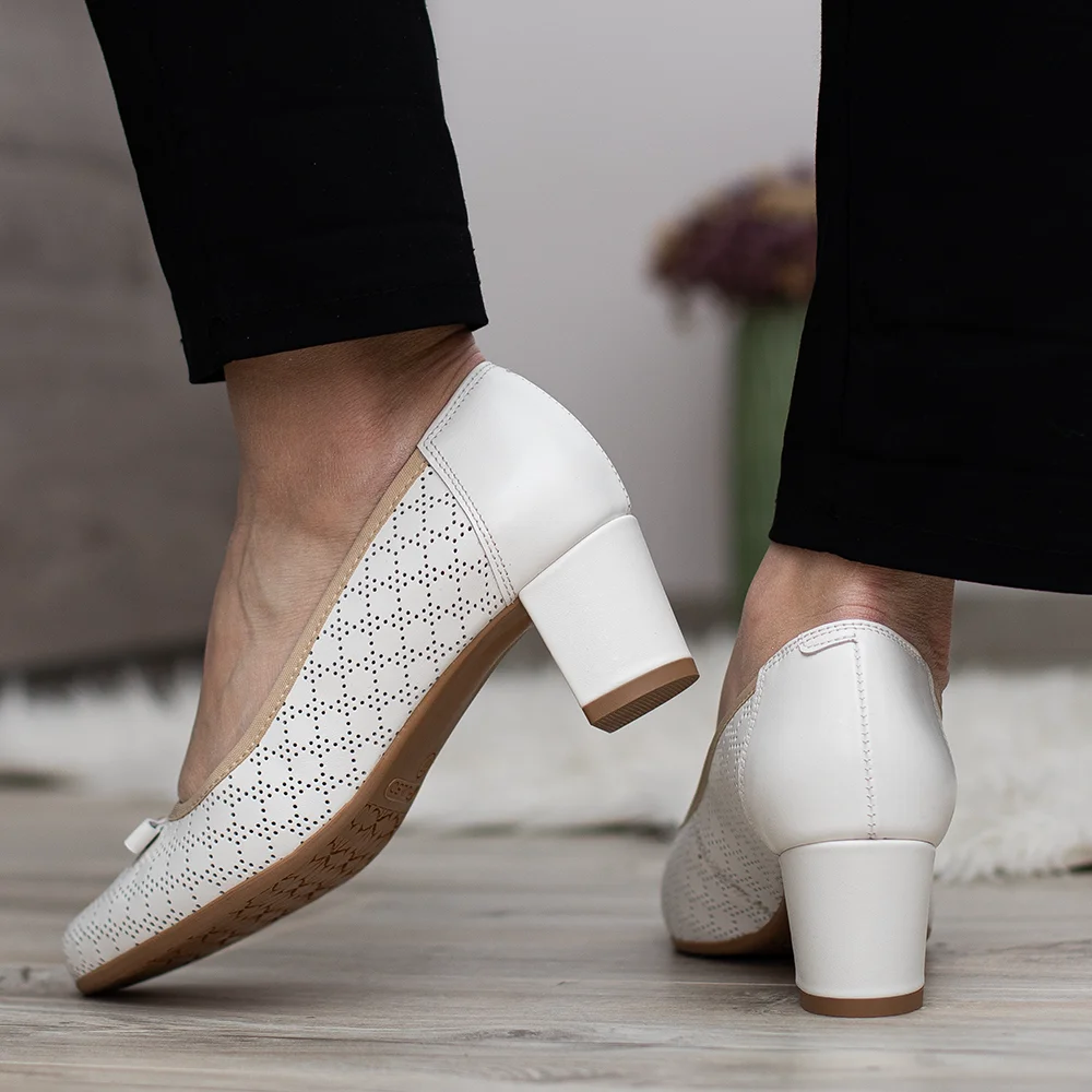 Pulso elegáns női magassarkú cipő fehér színben - Pulso AF-1665V WHITE