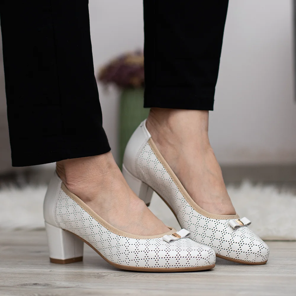 Pulso elegáns női magassarkú cipő fehér színben - Pulso AF-1665V WHITE