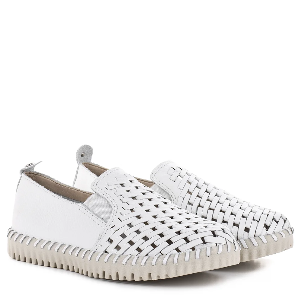 Bottero fehér női bőr bebújós cipő - Bottero 374101-05 Bianco