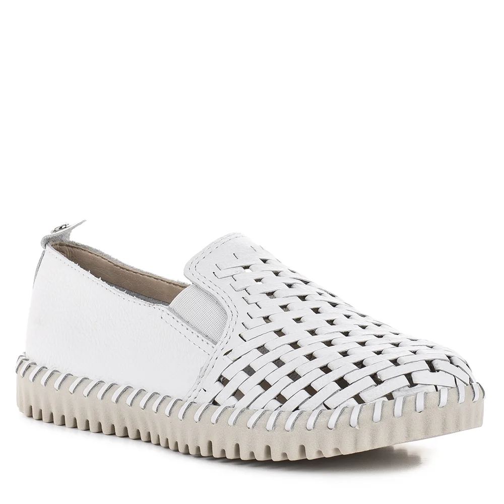 Bottero fehér női bőr bebújós cipő - Bottero 374101-05 Bianco