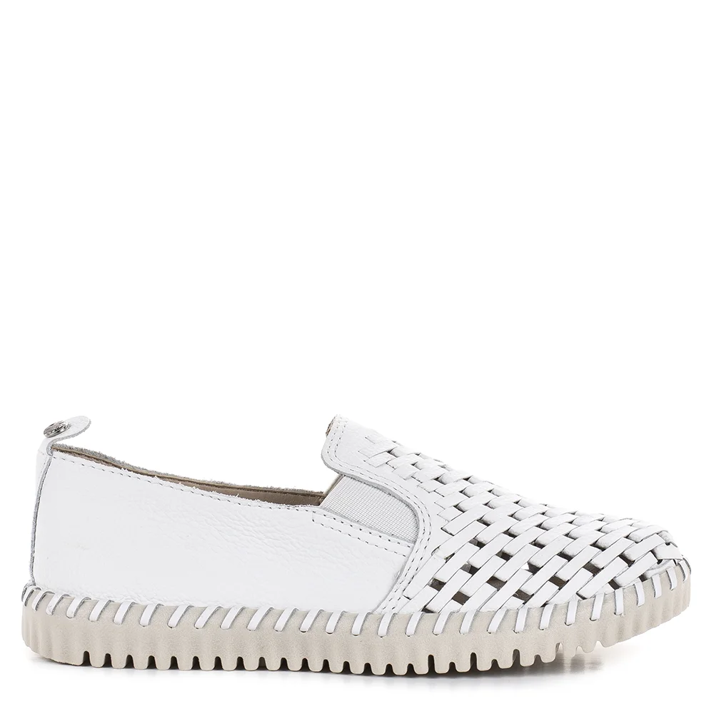 Bottero fehér női bőr bebújós cipő - Bottero 374101-05 Bianco