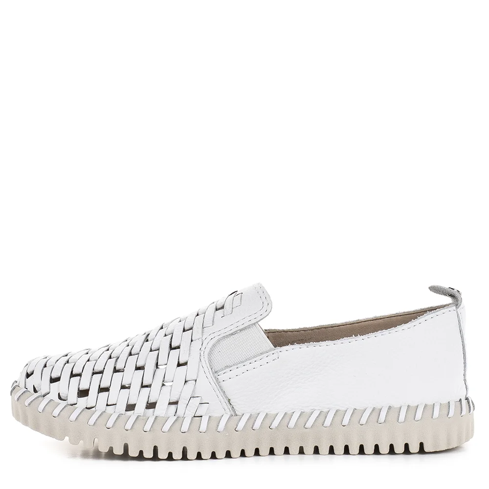 Bottero fehér női bőr bebújós cipő - Bottero 374101-05 Bianco