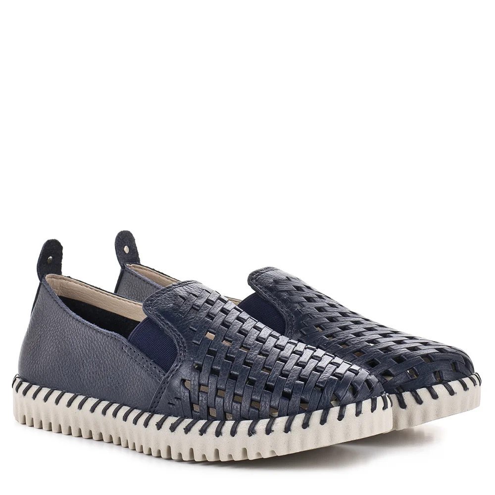 Bottero kék női bőr bebújós cipő - Bottero 374101-15 Marinho