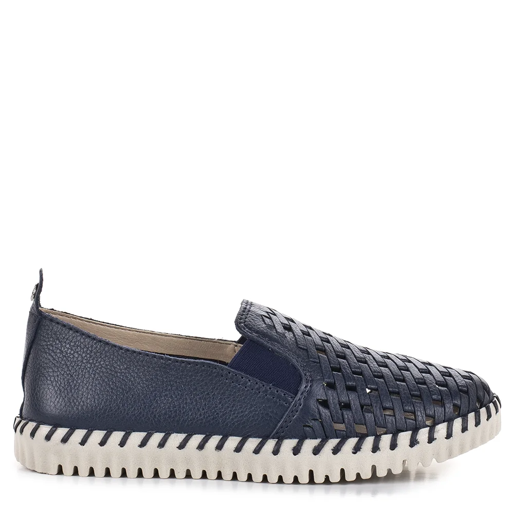 Bottero kék női bőr bebújós cipő - Bottero 374101-15 Marinho