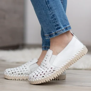 Bottero fehér női bőr bebújós cipő - Bottero 374101-05 Bianco