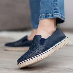 Bottero kék női bőr bebújós cipő - Bottero 374101-15 Marinho