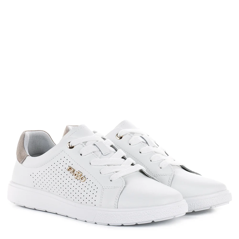 Filippo sportos fűzős lapos bőr cipő - Filippo DP6738/26 WH BE