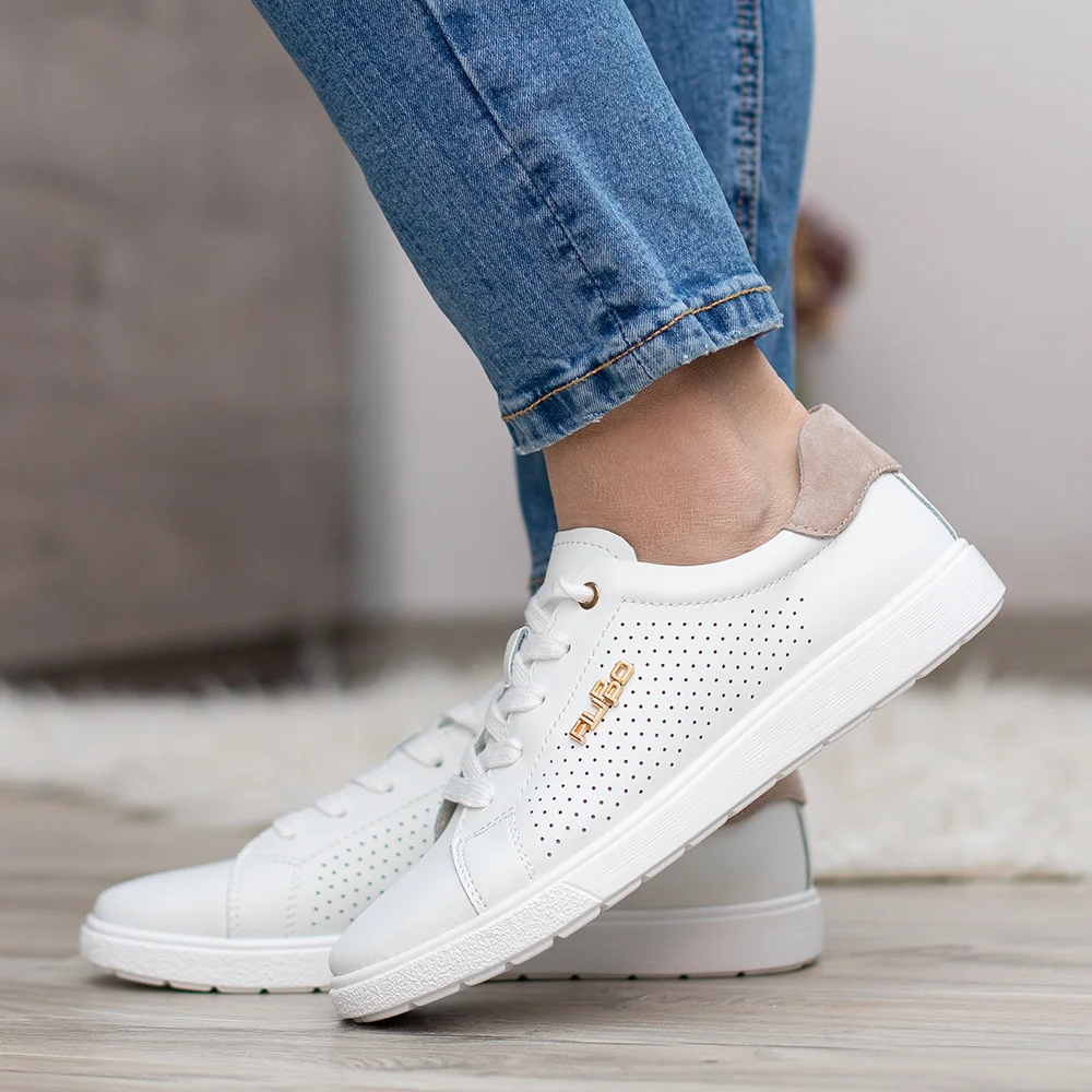 Filippo sportos fűzős lapos bőr cipő - Filippo DP6738/26 WH BE