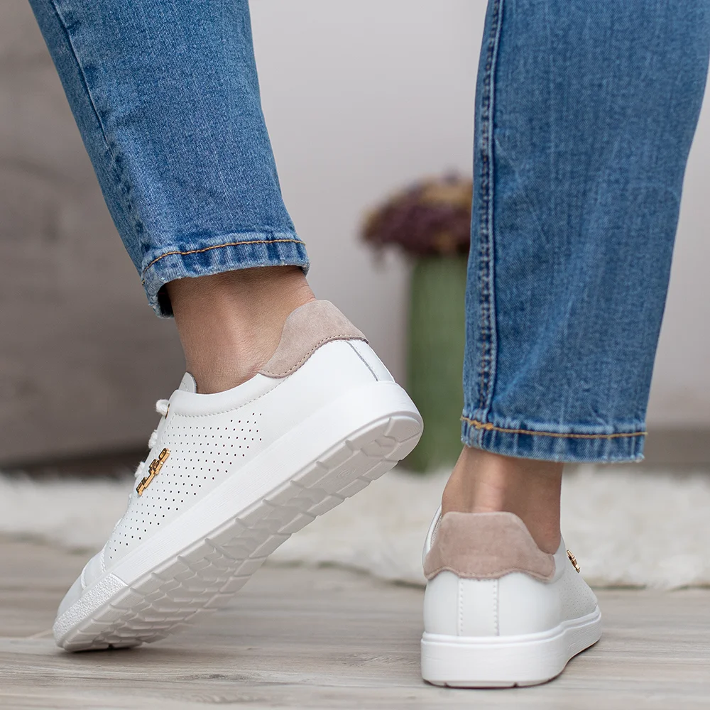 Filippo sportos fűzős lapos bőr cipő - Filippo DP6738/26 WH BE