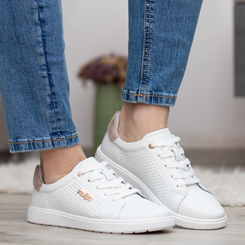 Filippo sportos fűzős lapos bőr cipő - Filippo DP6738/26 WH BE