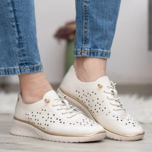 Filippo bézs női bőr cipő gumis fűzővel - Filippo DP6714/26 BE