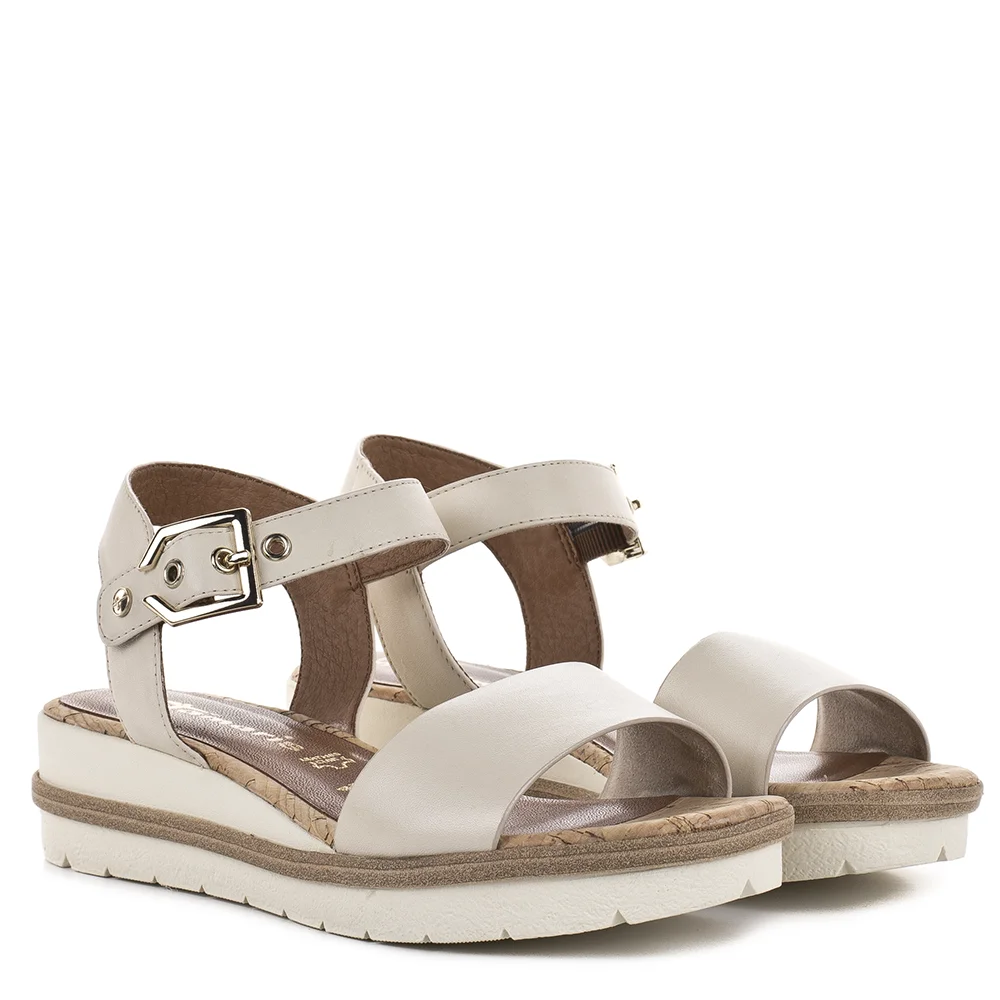 Tamaris vastag talpú törtfehér bőr szandál - Tamaris 1-28222-42 418