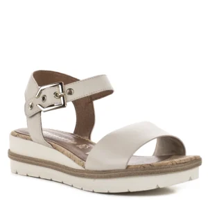 Tamaris vastag talpú törtfehér bőr szandál - Tamaris 1-28222-42 418