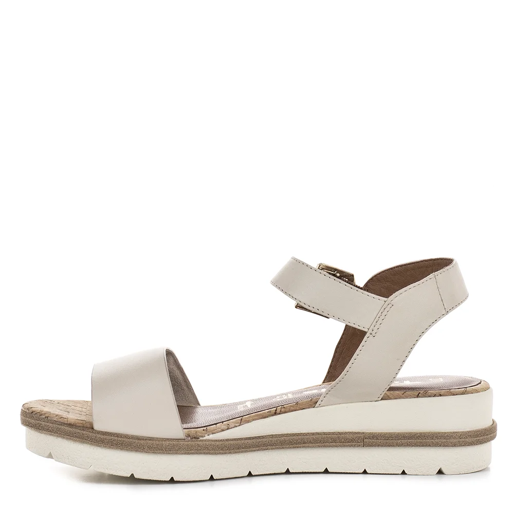 Tamaris vastag talpú törtfehér bőr szandál - Tamaris 1-28222-42 418