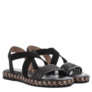 Tamaris lapos fekete női szandál - Tamaris 1-28110-44 0A1