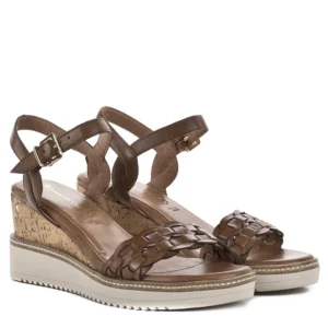 Tamaris telitalpú magas sarkú bőr szandál - Tamaris 1-28334-46 305