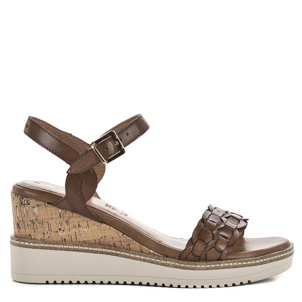 Tamaris telitalpú magas sarkú bőr szandál - Tamaris 1-28334-46 305