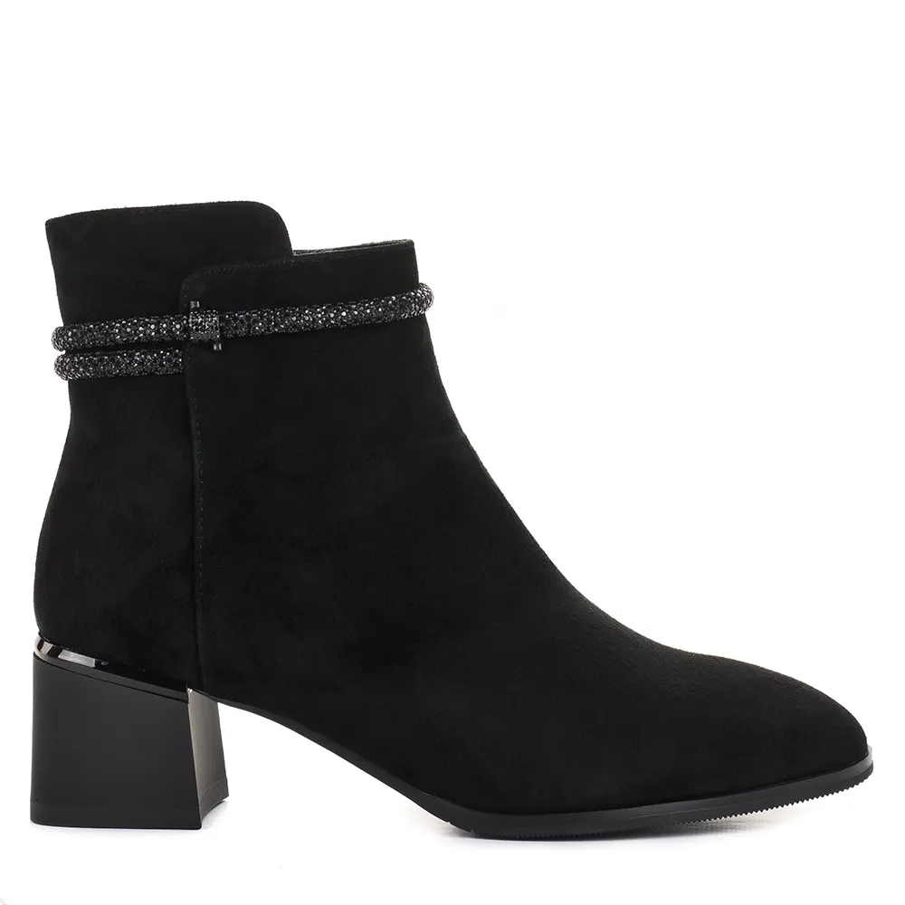 Epica elegáns fekete velúr bőr bokacsizma - Epica 1K370038B 01