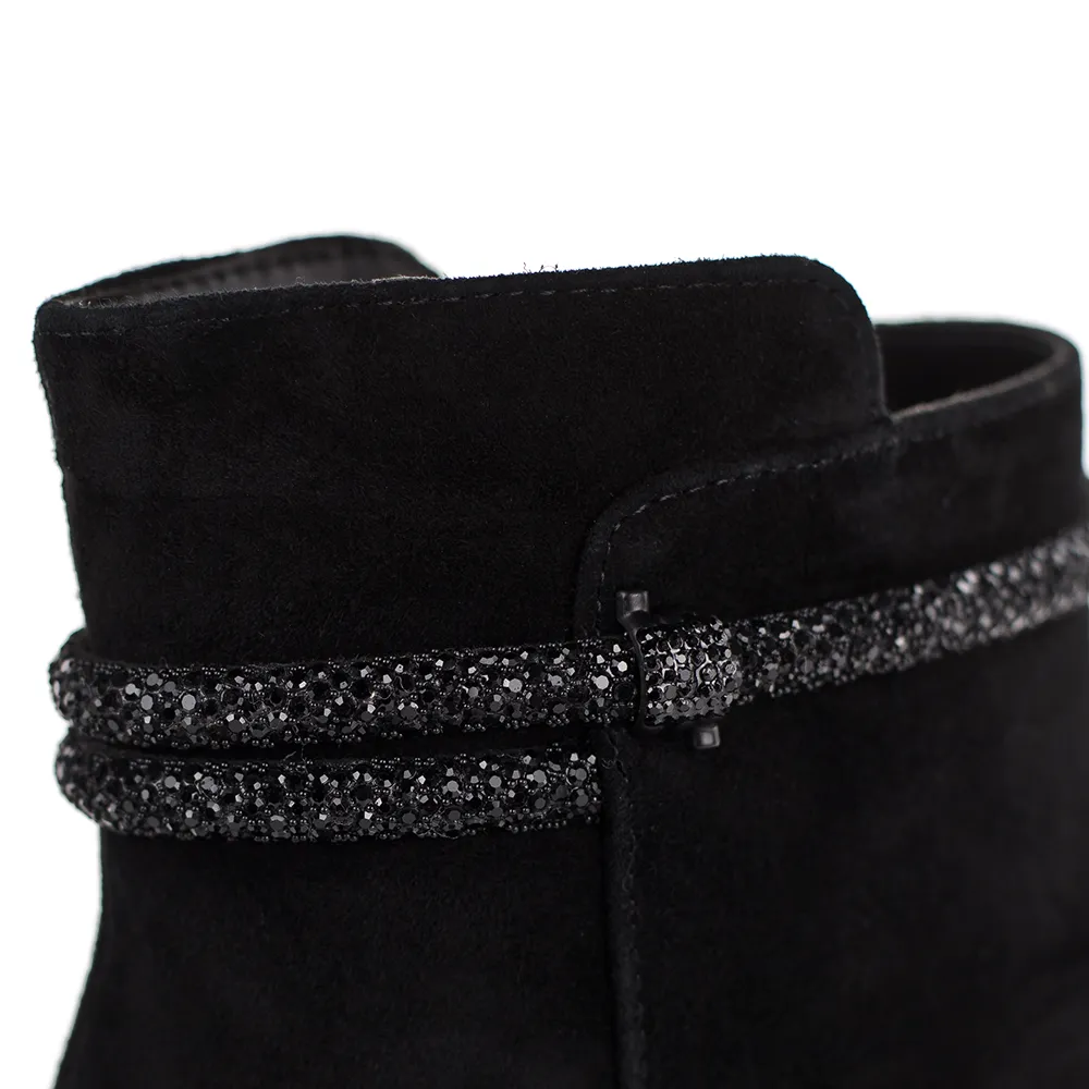 Epica elegáns fekete velúr bőr bokacsizma - Epica 1K370038B 01
