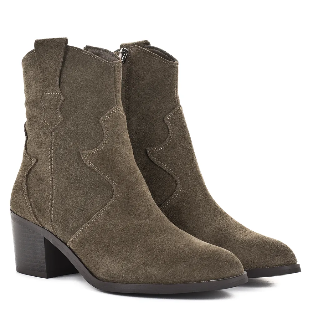 Filippo szürkésbarna velúr western bokacsizma - Filippo DBT8043/26 BR